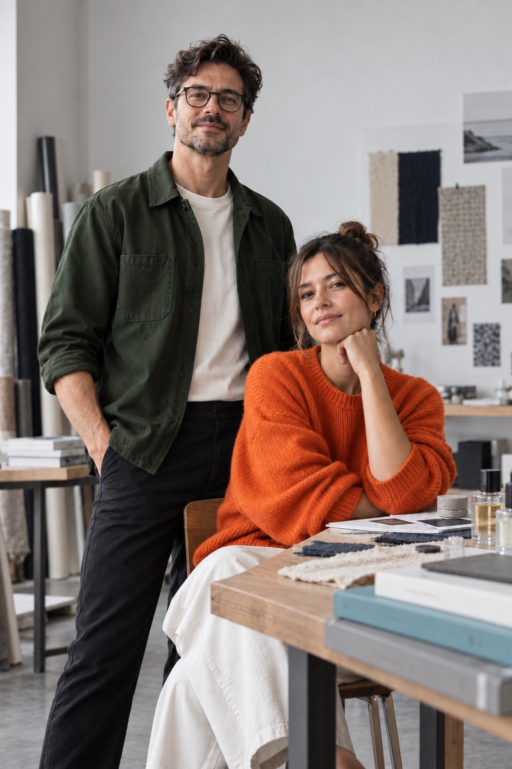 Michael and Anna Reynolds in their textile studio